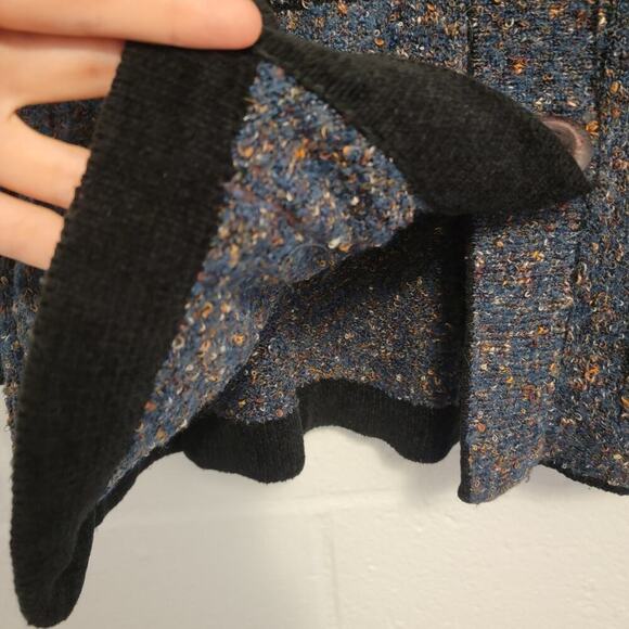 Curio Blue Cardigan Sweater 80s Twee Buttons Pockets Size Medium - Picture 7 of 12